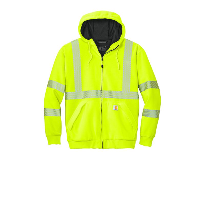 CMC WORKFORCE Carhartt® ANSI 107 Class 3 Lined Full-Zip Sweatshirt - Brite Lime