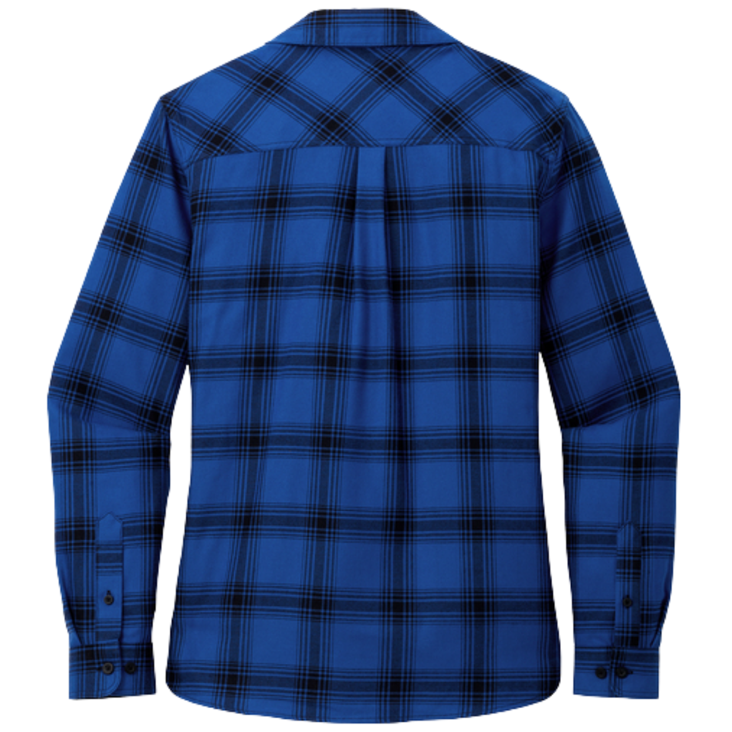 LINCOLN TECH Port Authority® Women's Plaid Flannel Shirt - Royal/Black Open Plaid