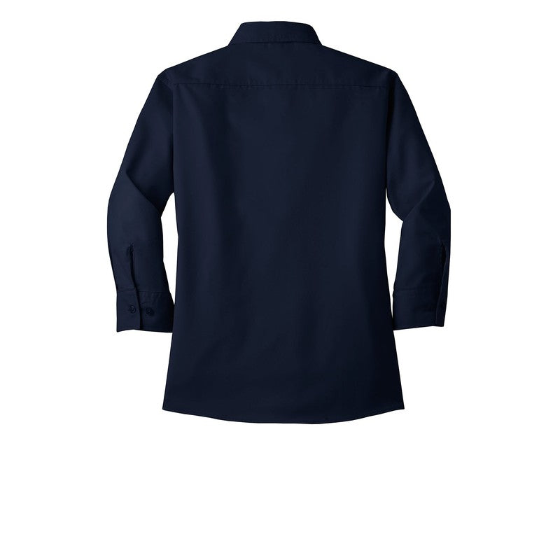 LINCOLN TECH Port Authority® Women's 3/4-Sleeve Easy Care Shirt - NAVY