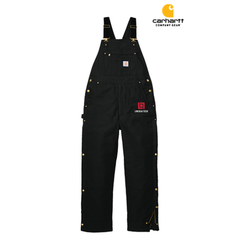 LINCOLN TECH - Carhartt® Firm Duck Insulated Bib Overalls - Black LINCOLN TECH - Carhartt® Firm Duck Insulated Bib Overalls - Black