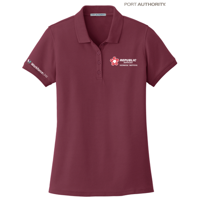 REPUBLIC SERVICES WORKFORCE Port Authority® Women's Core Classic Pique Polo - Burgundy