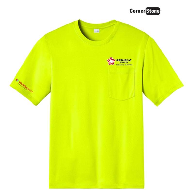 REPUBLIC SERVICES WORKFORCE CornerStone® Workwear Pro Short Sleeve Pocket Tee - Safety Yellow