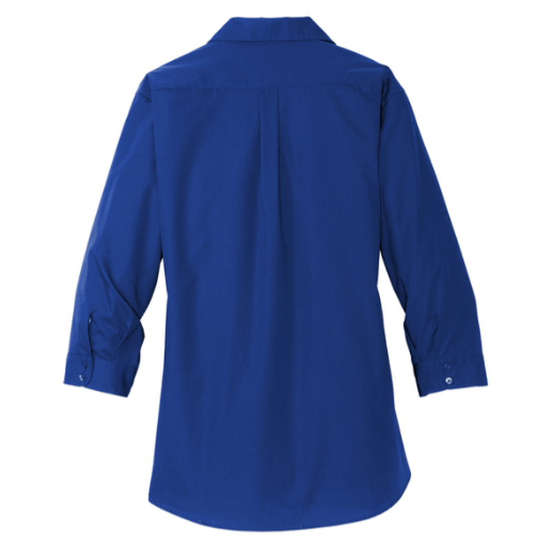 LINCOLN TECH Port Authority® Women's 3/4-Sleeve Carefree Poplin Shirt - TRUE ROYAL