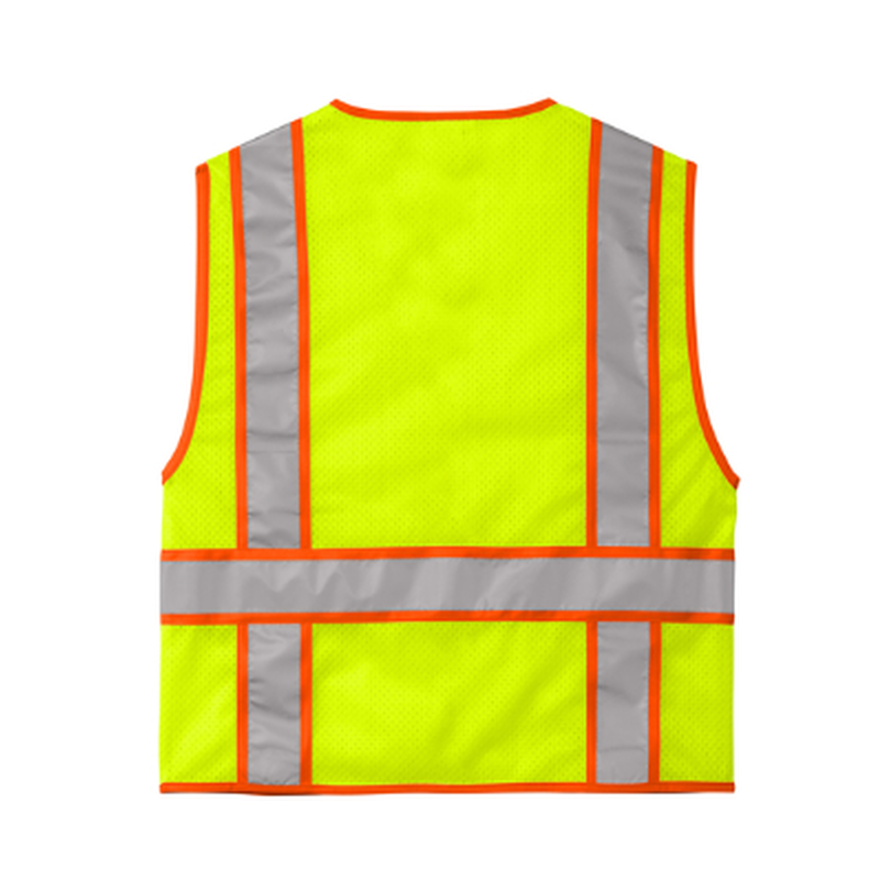 WORKFORCE CornerStone® ANSI 107 Class 2 Mesh Zippered Two-Tone Vest - Safety Yellow