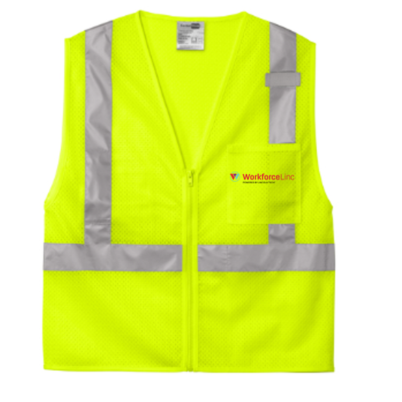 WORKFORCE CornerStone® ANSI 107 Class 2 Mesh Zippered Vest - Safety Yellow