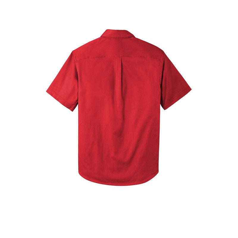 LINCOLN TECH MEN'S Short Sleeve SuperPro React™ Twill Shirt - Rich Red