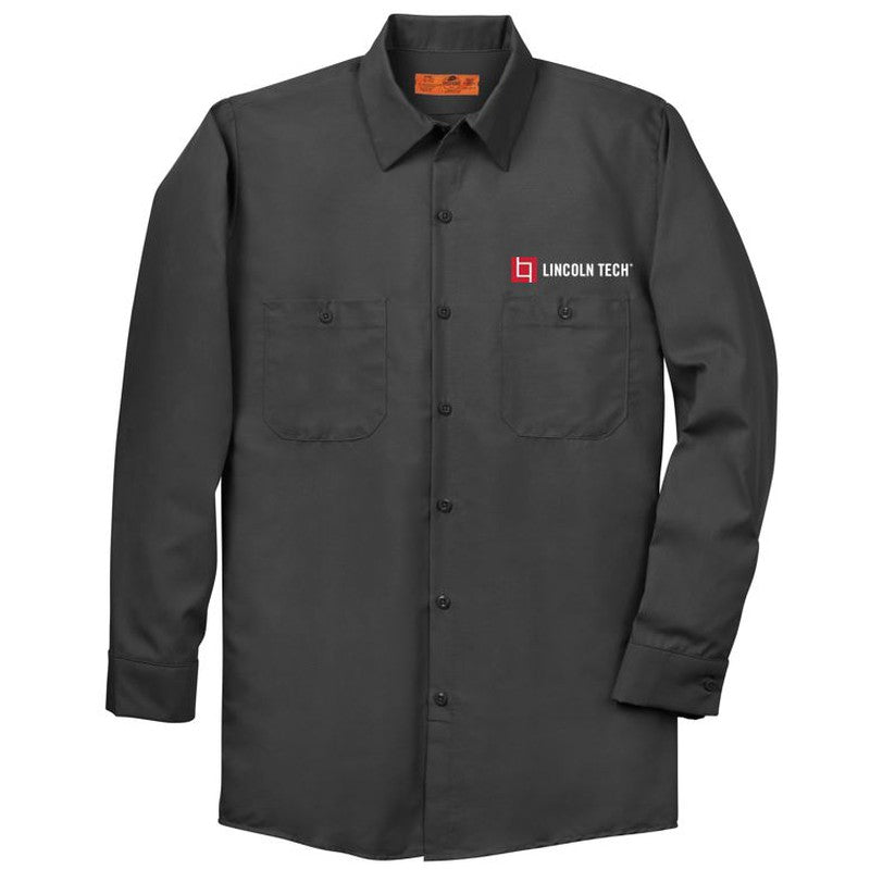 LINCOLN TECH Red Kap® Long Sleeve Industrial Work Shirt - Charcoal