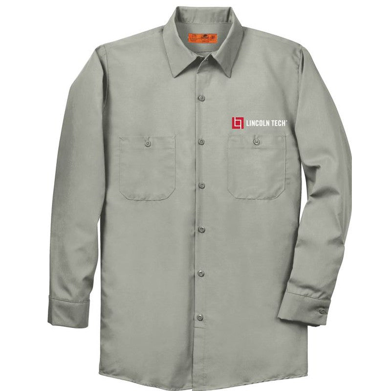 LINCOLN TECH Red Kap® Long Sleeve Industrial Work Shirt - Light Grey