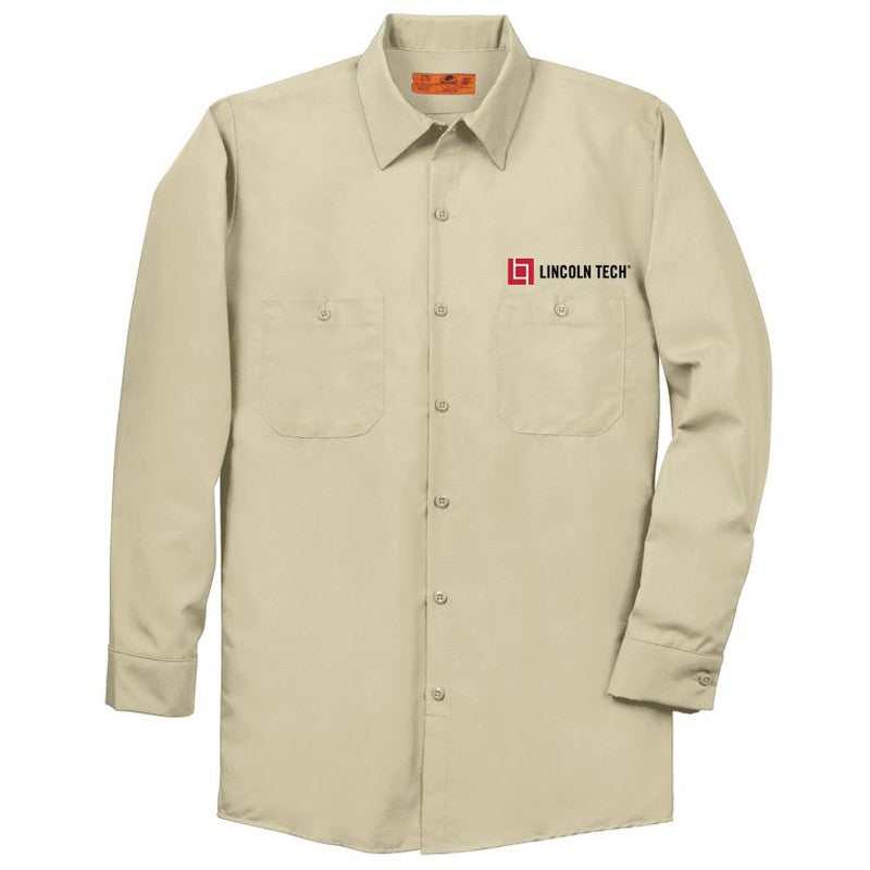 LINCOLN TECH Red Kap® Long Sleeve Industrial Work Shirt - Light Tan
