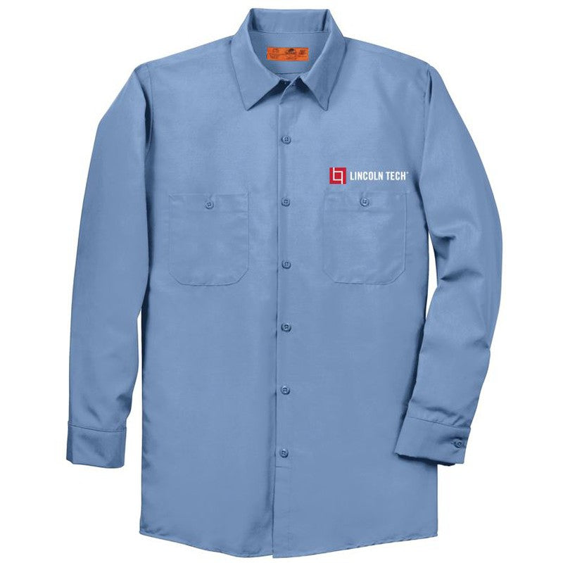 LINCOLN TECH Red Kap® Long Sleeve Industrial Work Shirt - Petrol Blue