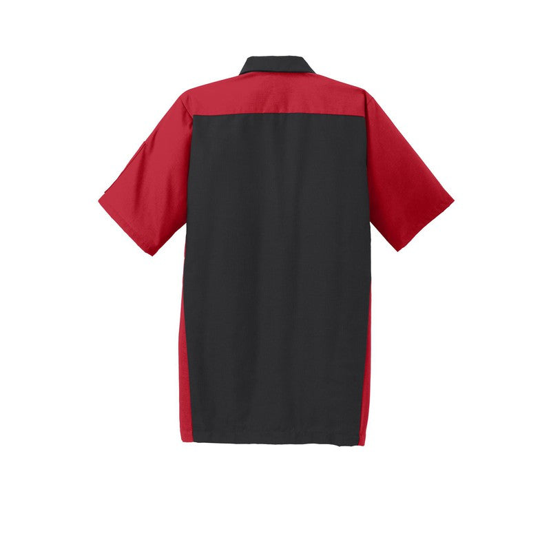 LINCOLN TECH Short Sleeve Ripstop Crew Shirt - AUDI - Red/Black