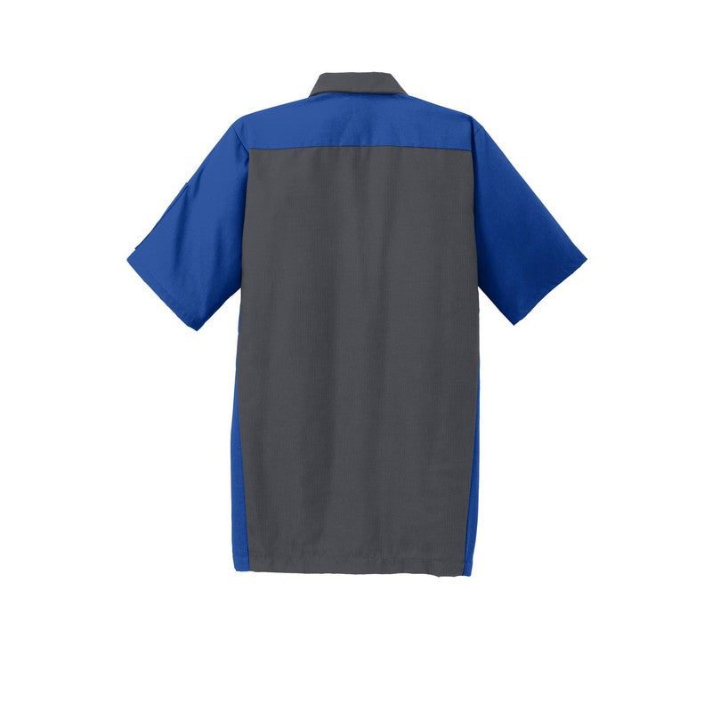 LINCOLN TECH Short Sleeve Ripstop Crew Shirt - MCAP - Charcoal/Royal