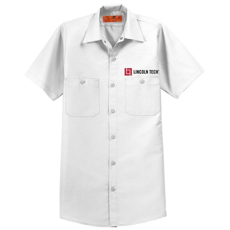 LINCOLN TECH Red Kap® Short Sleeve Industrial Work Shirt - White