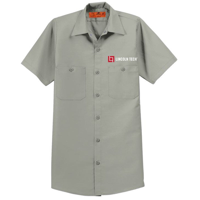 LINCOLN TECH Red Kap® Short Sleeve Industrial Work Shirt - Light Grey