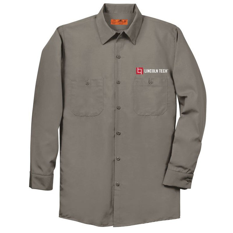 LINCOLN TECH Red Kap® Long Sleeve Industrial Work Shirt - Grey