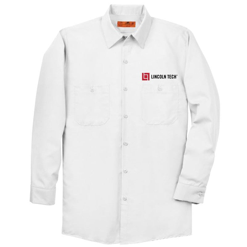LINCOLN TECH Red Kap® Long Sleeve Industrial Work Shirt - White