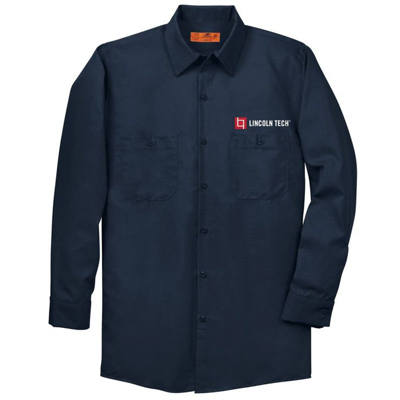 LINCOLN TECH Red Kap® Long Sleeve Industrial Work Shirt - Navy