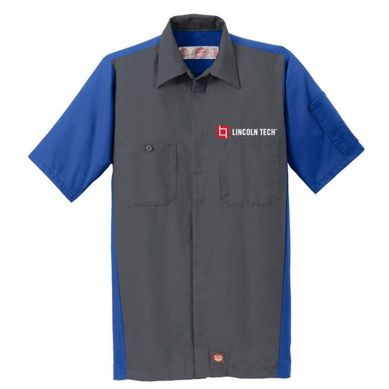 LINCOLN TECH Short Sleeve Ripstop Crew Shirt - MCAP - Charcoal/Royal