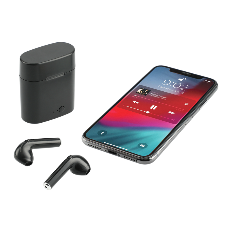 LINCOLN TECH Bawl True Wireless Auto Pair Earbuds and Power Case - Black