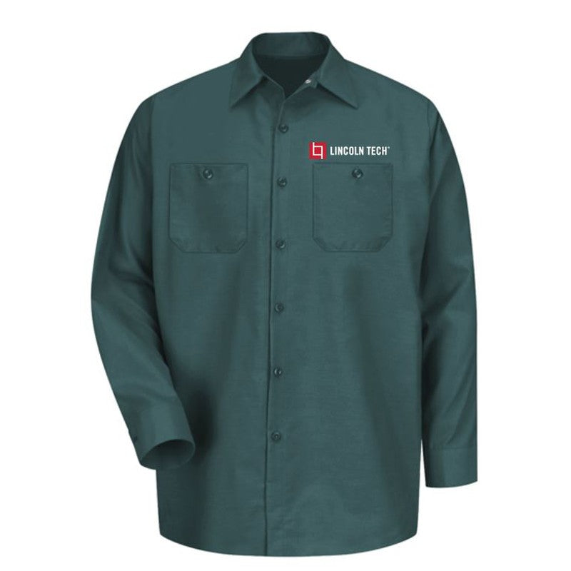 LINCOLN TECH Red Kap Industrial Solid Long Sleeve Work Shirt - Spruce
