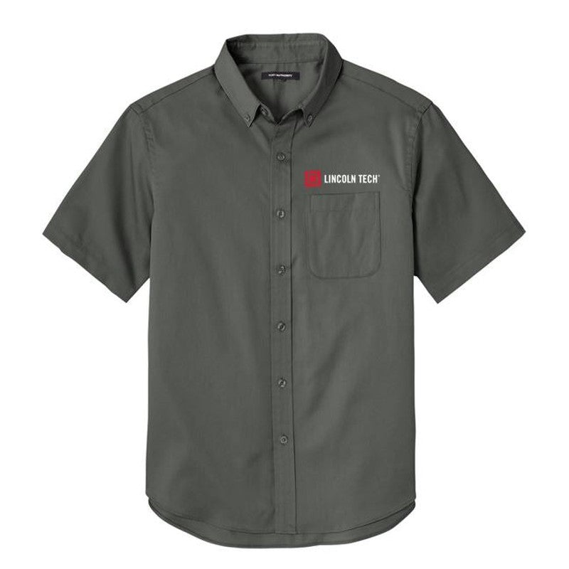 LINCOLN TECH MEN'S Short Sleeve SuperPro React™ Twill Shirt - Storm Grey