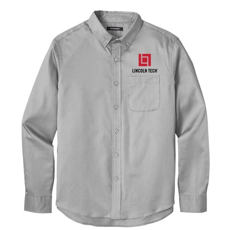 LINCOLN TECH MEN'S Long Sleeve SuperPro React™ Twill Shirt - Gusty Grey