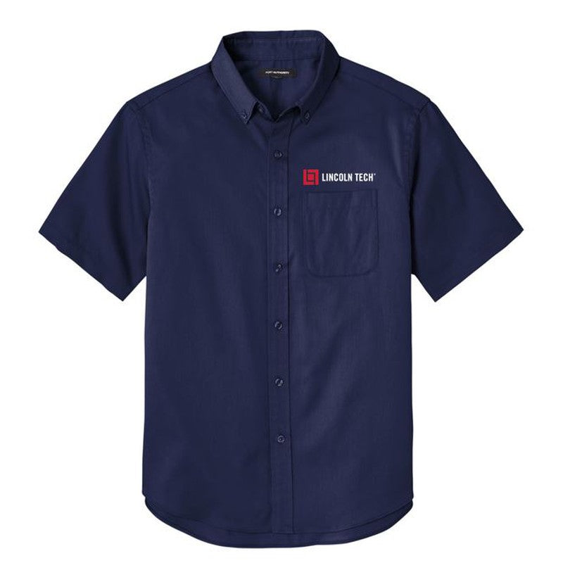 LINCOLN TECH MEN'S Short Sleeve SuperPro React™ Twill Shirt - Navy