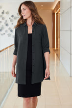 Load image into Gallery viewer, EUPHORIA Port Authority® Ladies Textured Crepe Long Tunic - Graphite
