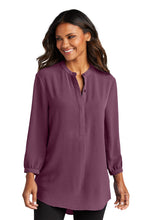 Load image into Gallery viewer, EUPHORIA Port Authority® Ladies 3/4-Sleeve Textured Crepe Tunic - Purple Mist
