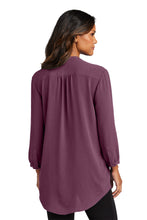 Load image into Gallery viewer, EUPHORIA Port Authority® Ladies 3/4-Sleeve Textured Crepe Tunic - Purple Mist
