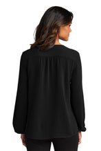 Load image into Gallery viewer, EUPHORIA Port Authority® Ladies Textured Crepe Blouse - Deep Black
