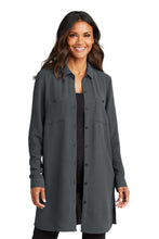 Load image into Gallery viewer, EUPHORIA Port Authority® Ladies Textured Crepe Long Tunic - Graphite
