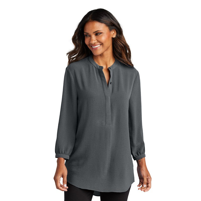 EUPHORIA Port Authority® Ladies 3/4-Sleeve Textured Crepe Tunic - Graphite