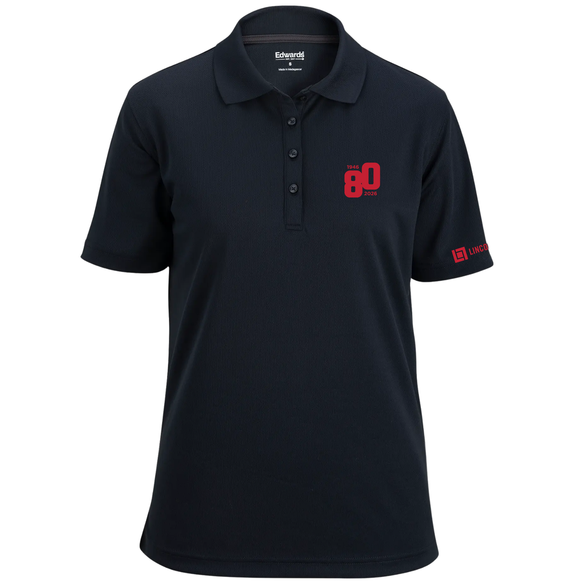LINCOLN TECH CAMPUS 80TH ANNIVERSARY Hi Performance Mesh Ladies Polo - Navy