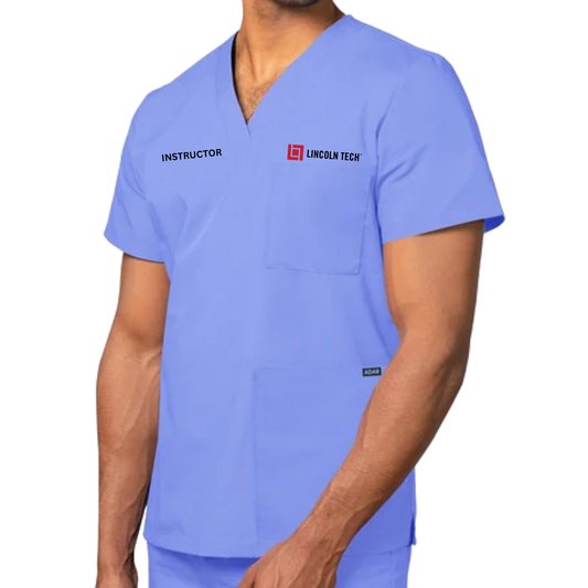 LINCOLN TECH Unisex 3-Pocket V-Neck Scrub Top