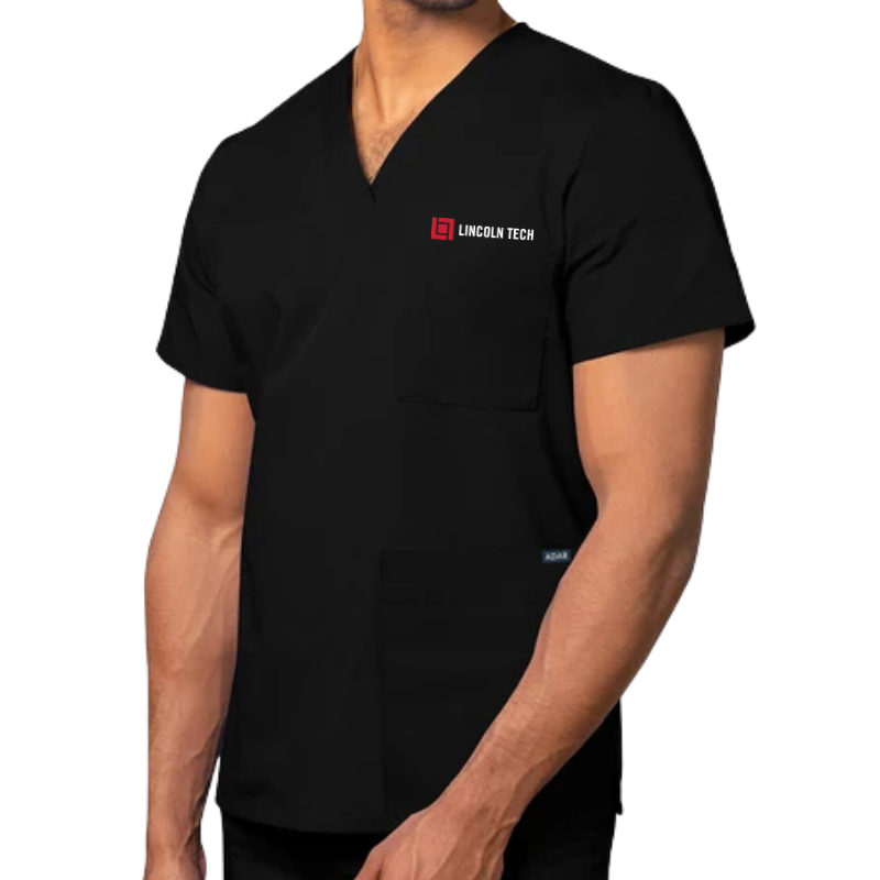 LINCOLN TECH Unisex 3-Pocket V-Neck Scrub Top