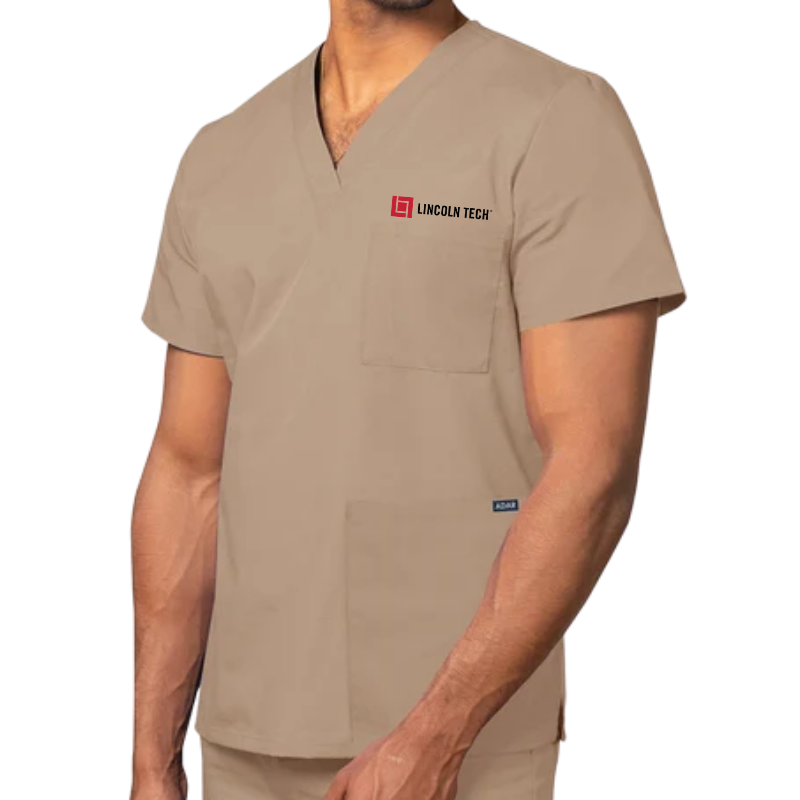 LINCOLN TECH Unisex 3-Pocket V-Neck Scrub Top