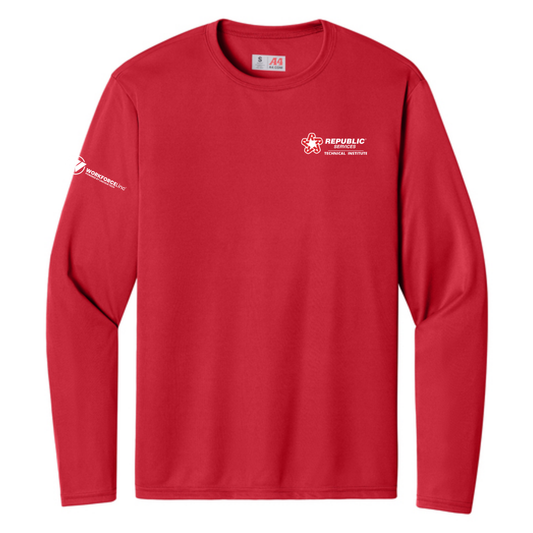 REPUBLIC SERVICES WORKFORCE A4 Cooling Performance Long Sleeve Tee - Scarlet