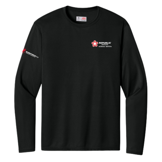 REPUBLIC SERVICES WORKFORCE A4 Cooling Performance Long Sleeve Tee - Black