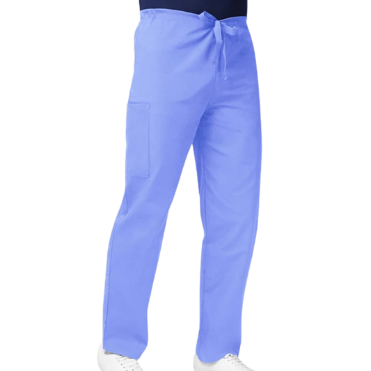 Unisex Natural-Rise Drawstring Tapered Leg Scrub Pant