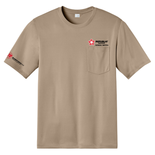 REPUBLIC SERVICES WORKFORCE CornerStone® Workwear Pro Short Sleeve Pocket Tee - Silver Tan