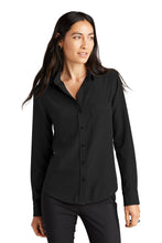 Load image into Gallery viewer, EUPHORIA Mercer+Mettle™ Women&#39;s Stretch Crepe Long Sleeve Camp Blouse - Deep Black
