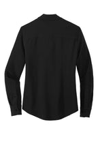 Load image into Gallery viewer, EUPHORIA Mercer+Mettle™ Women&#39;s Stretch Crepe Long Sleeve Camp Blouse - Deep Black
