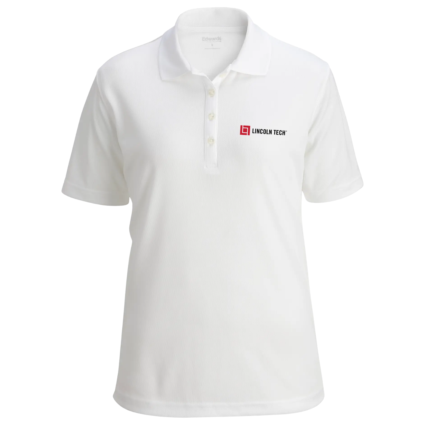 LINCOLN TECH Hi Performance Mesh Ladies Polo - White