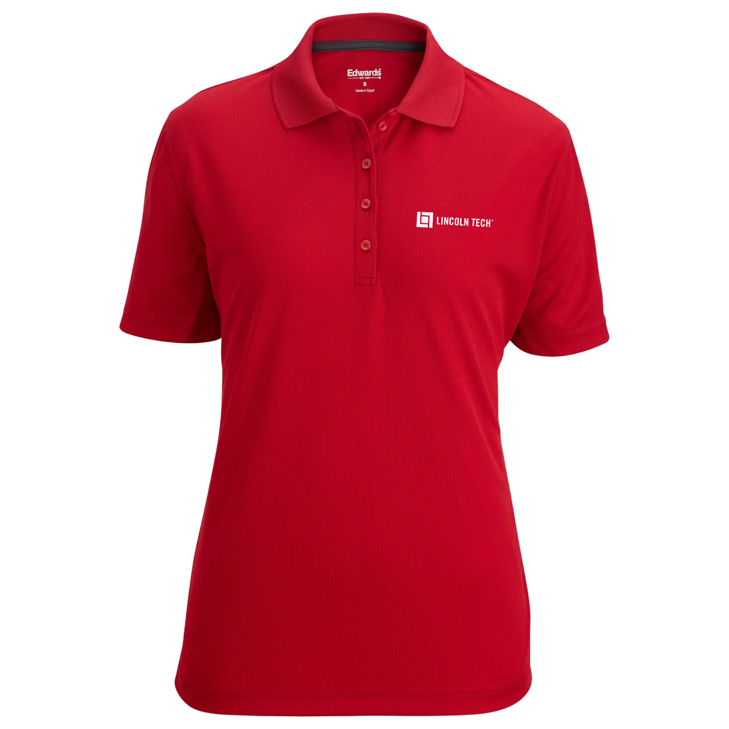 LINCOLN TECH Hi Performance Mesh Ladies Polo - Red