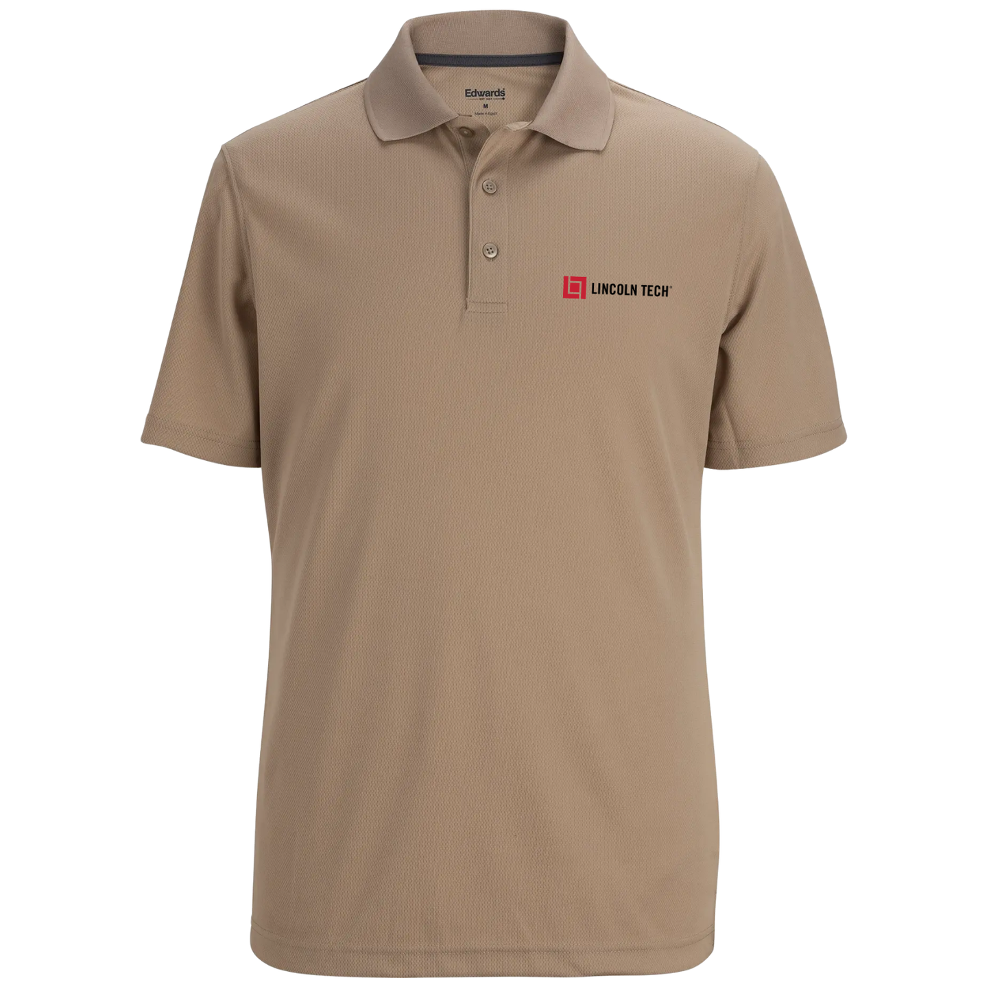 LINCOLN TECH Hi Performance Mesh Men's Polo - Tan