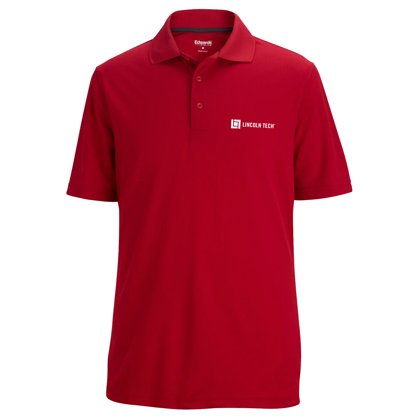LINCOLN TECH Hi Performance Mesh Men's Polo - Red