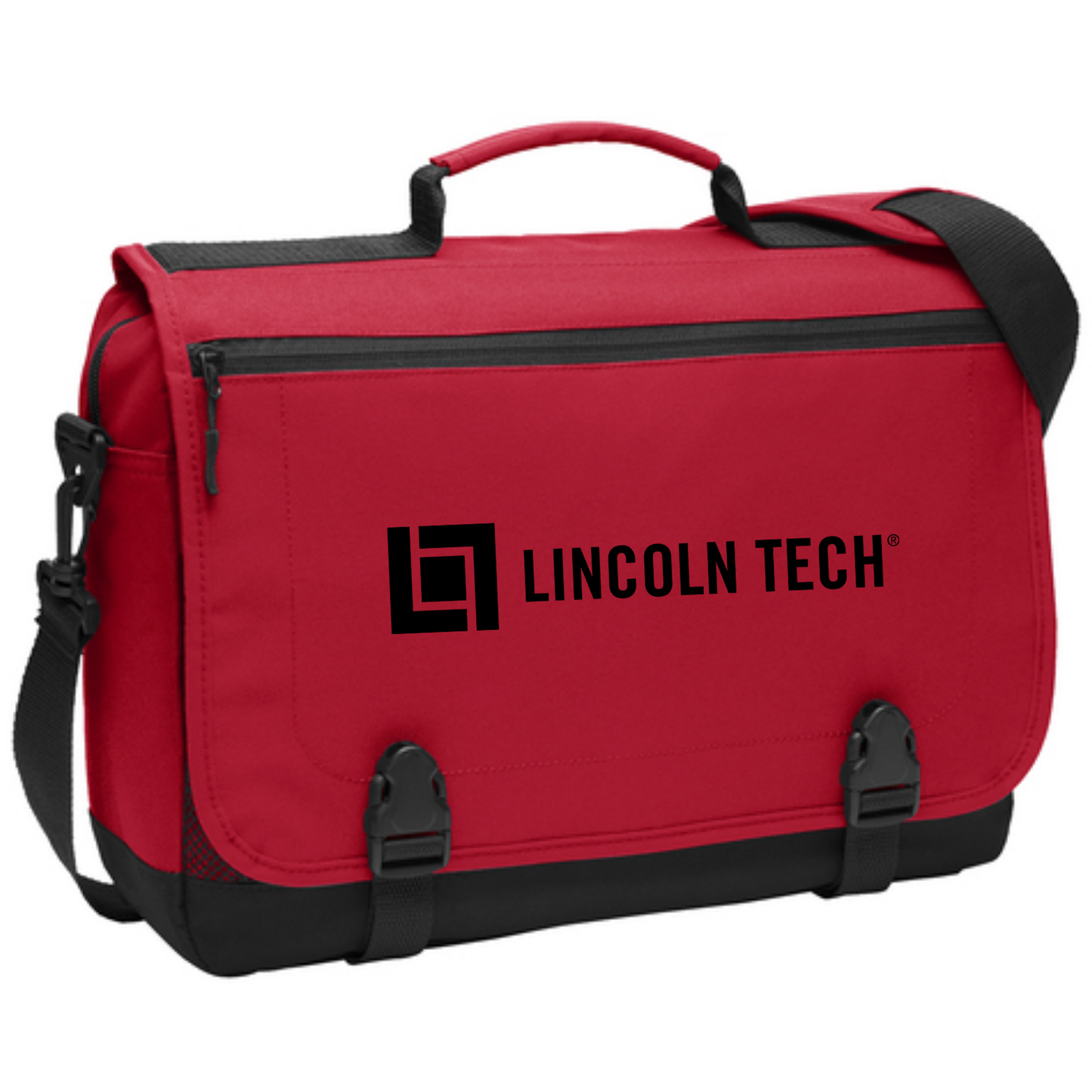 LINCOLN TECH Port Authority® Messenger Briefcase - Chili Red