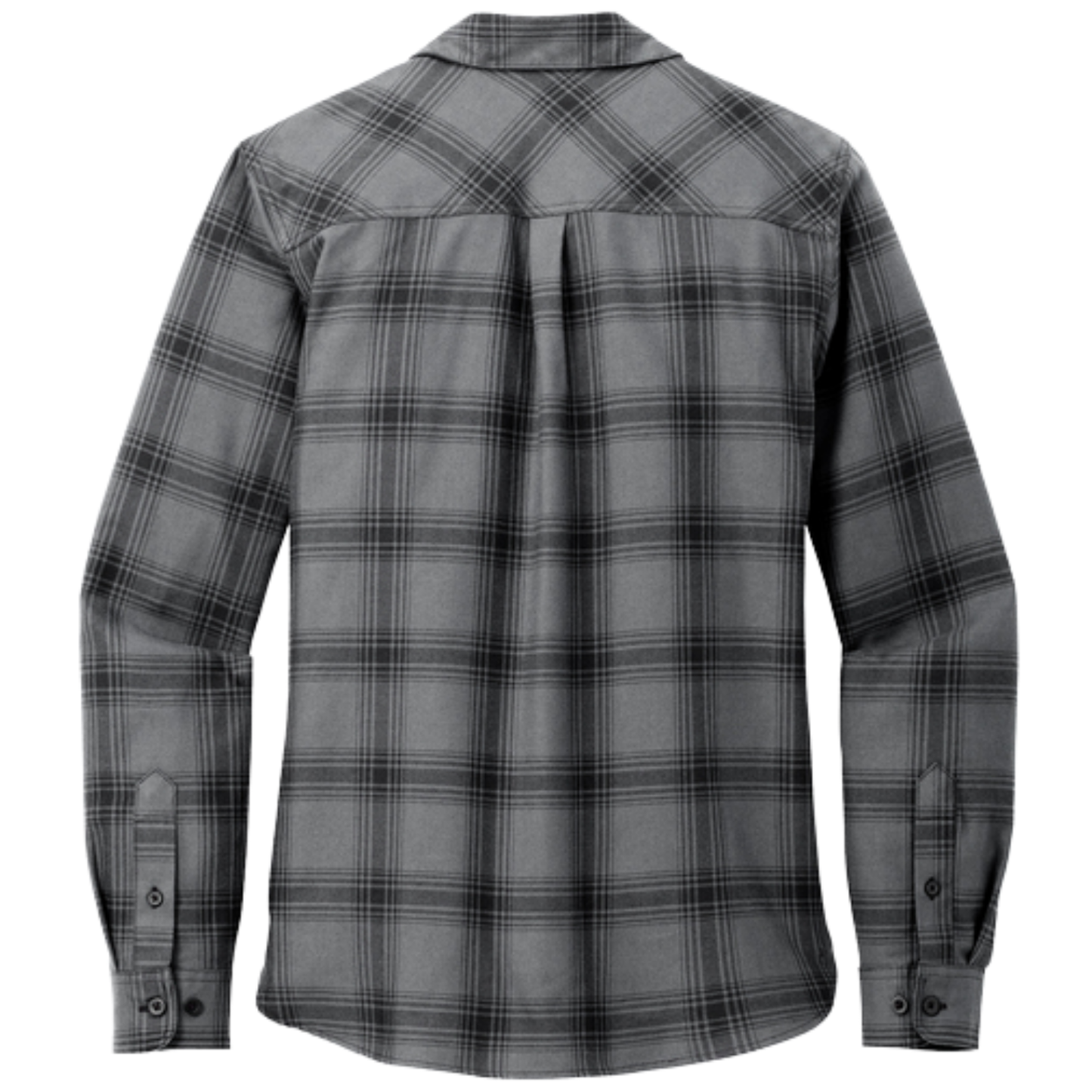 LINCOLN TECH Port Authority® Women's Plaid Flannel Shirt - Grey/Black Open Plaid