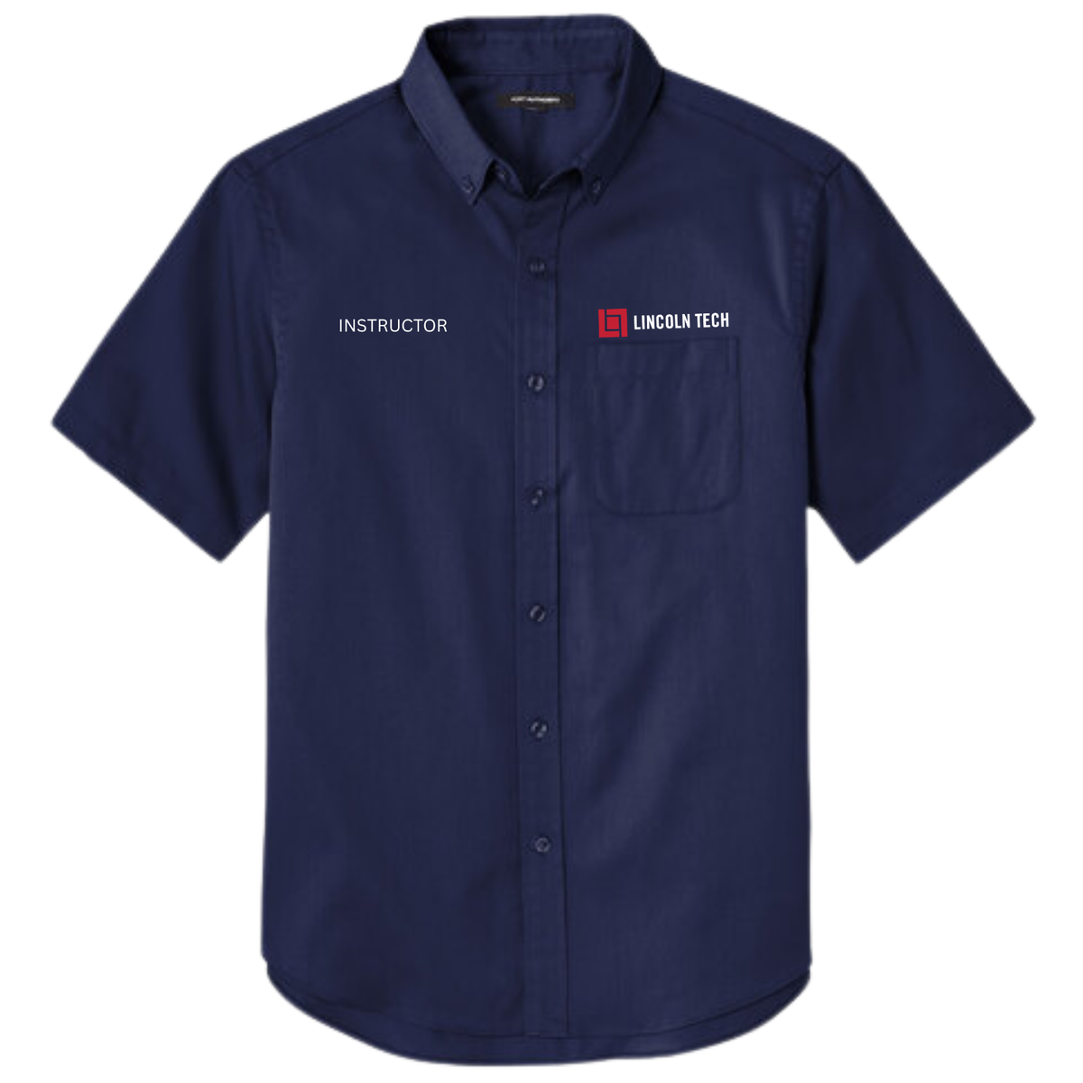 LINCOLN TECH MEN'S Short Sleeve SuperPro React™ Twill Shirt - Navy